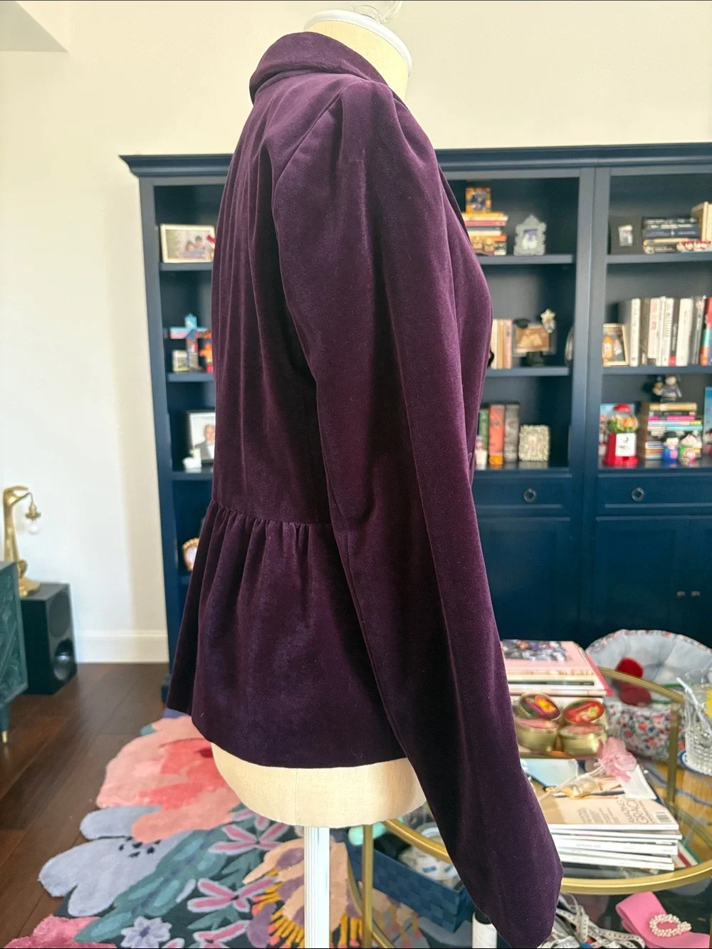 Jcrew Purple Peplum Velvet Women's Blazer Jacket size 4